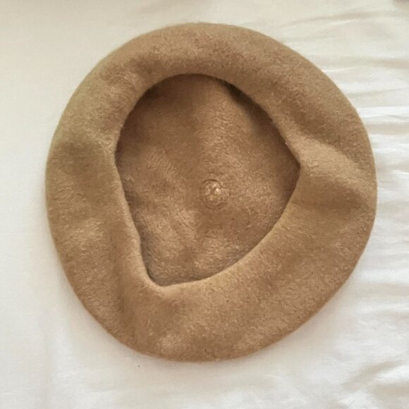Tan Brown Beret Hat - Picture 2 of 4